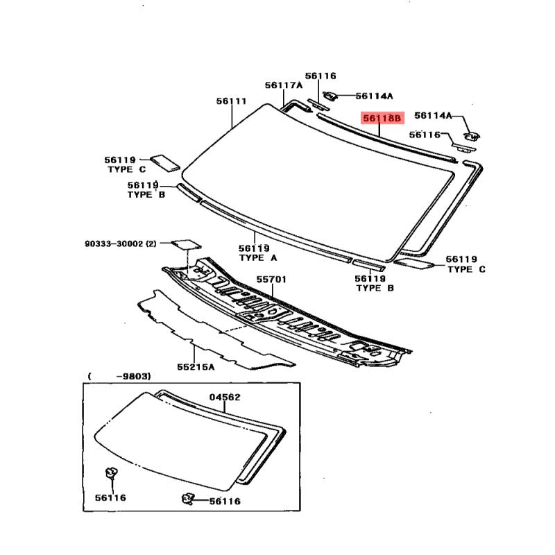 Moulding Windshield Upper - 56117BZ120